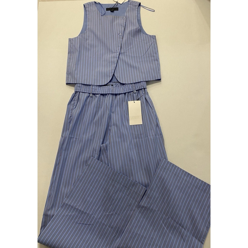 Zara Stripes Sleeveless Top And Pant Suit Set. XS. NWT
